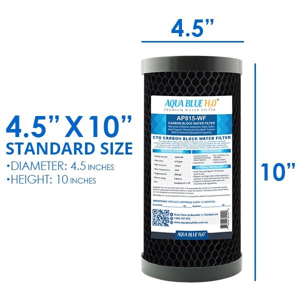 Whole House Water Filter System Carbon Block 10mic 10"x4.5" Replacement Filter - WATER FILTER DISTRIBUTORS
