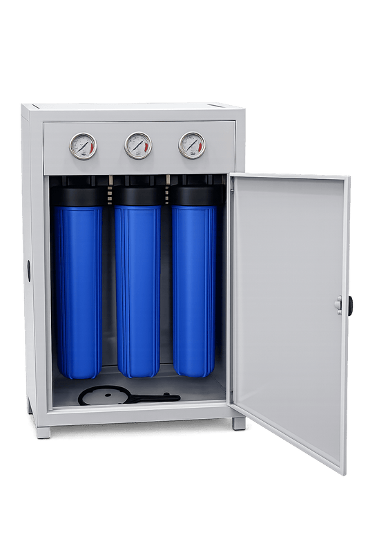 Whole House Water Filter System with Protective Cover 20 " x 4.5" - WATER FILTER DISTRIBUTORS