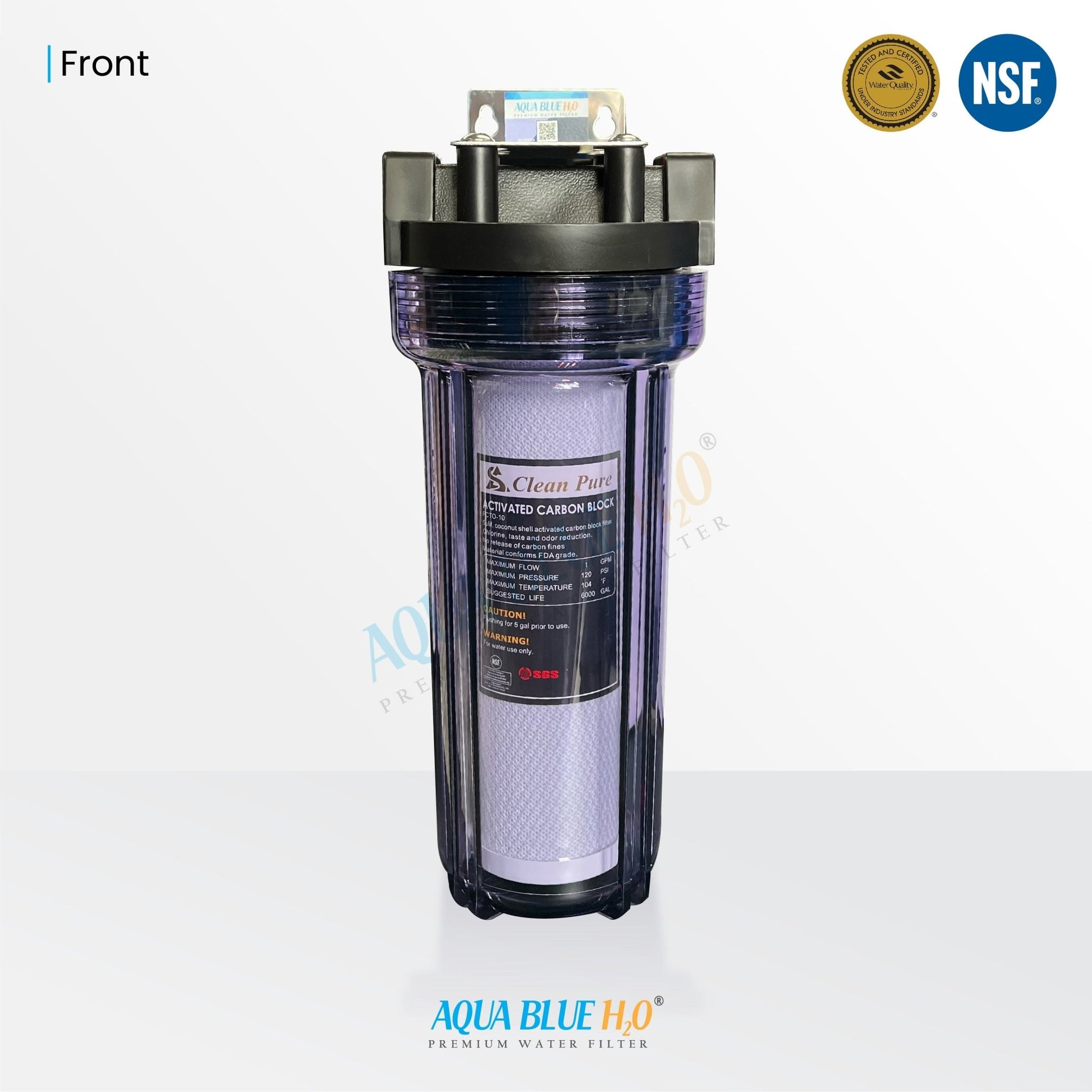 Whole house water filter system with transparent bottle including filter standard fitting - WATER FILTER DISTRIBUTORS