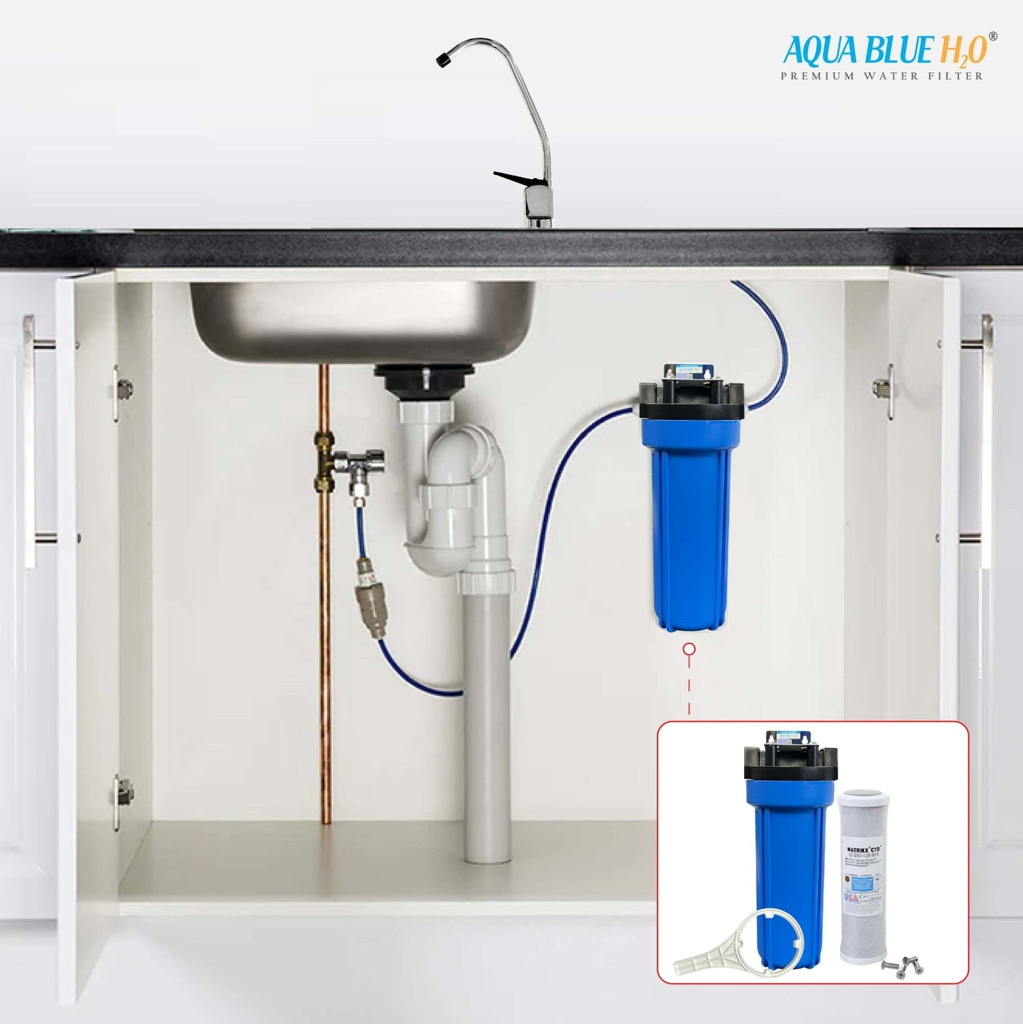 Whole House Water System Matrikx + CTO/2 Coconut Water Filter 5 Micron 10" (CB - CTO - 10) - WATER FILTER DISTRIBUTORS
