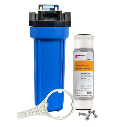 Whole House Water System with AQUA BLUE H20 Granular Carbon Cartridge AB - GAC1025 - WATER FILTER DISTRIBUTORS
