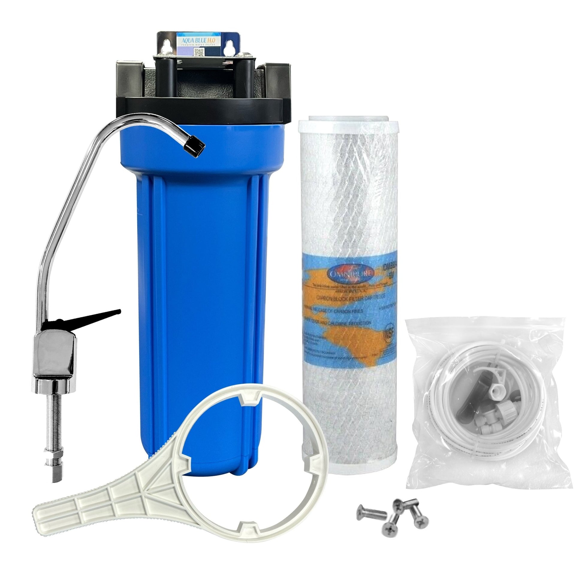 Whole House Water System with Omnipure OMB934 5 Mic, Reverse Osmosis Faucet, Connection Kit Set - WATER FILTER DISTRIBUTORS