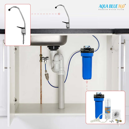 Whole House Water System with Omnipure OMB934 5 Mic, Reverse Osmosis Faucet, Connection Kit Set - WATER FILTER DISTRIBUTORS
