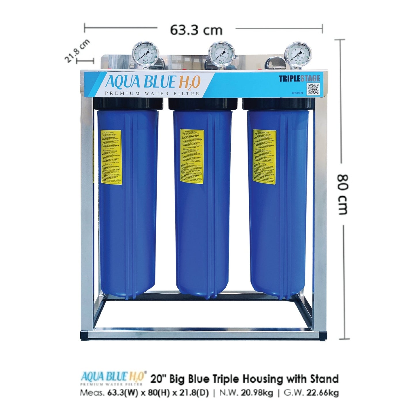 Wholehouse water system High Performance Triple Stage with Stainless Steel cover Watermarked - WATER FILTER DISTRIBUTORS